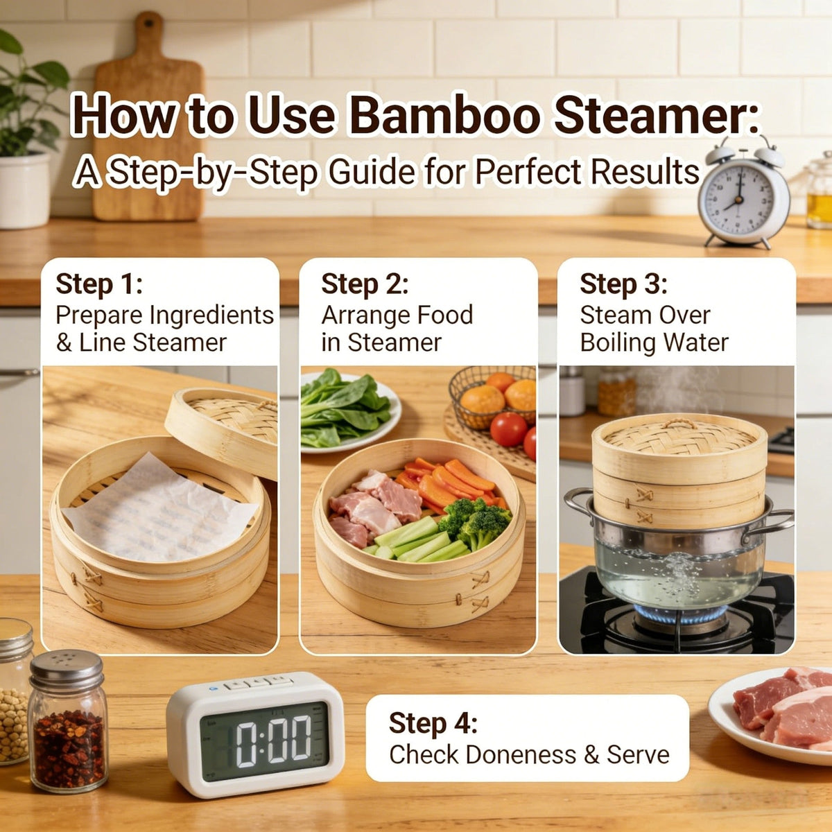 How to Use a Bamboo Steamer | Step-by-Step Guide for Healthy Cooking - Kunknot