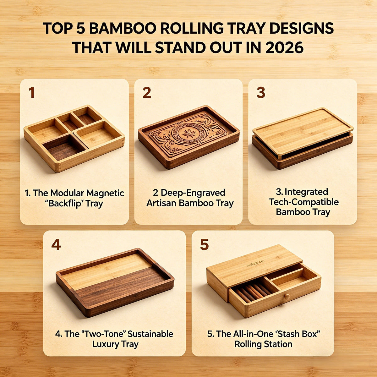 TOP 5 BAMBOO ROLLING TRAY DESIGNS THAT WILL STAND OUT IN 2026 - Kunknot