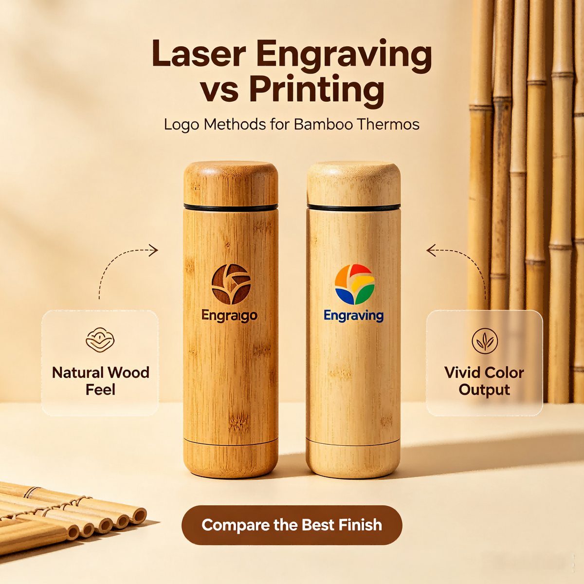 Laser Engraving vs Printing: Which Logo Method Is Better for Bamboo Products?