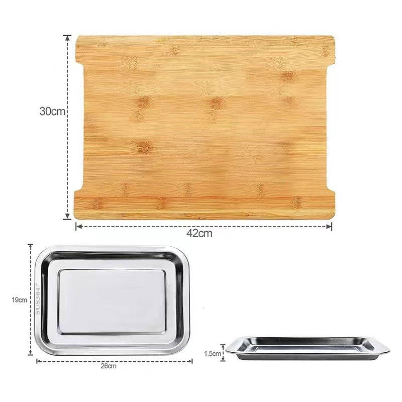 Bamboo Chopping Board With Collection Trays Wholesale