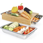 Bamboo Chopping Board With Collection Trays Wholesale
