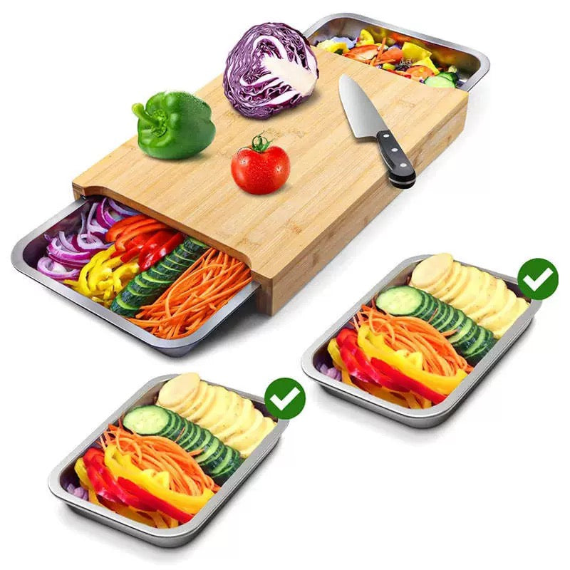 Bamboo Chopping Board With Collection Trays Wholesale