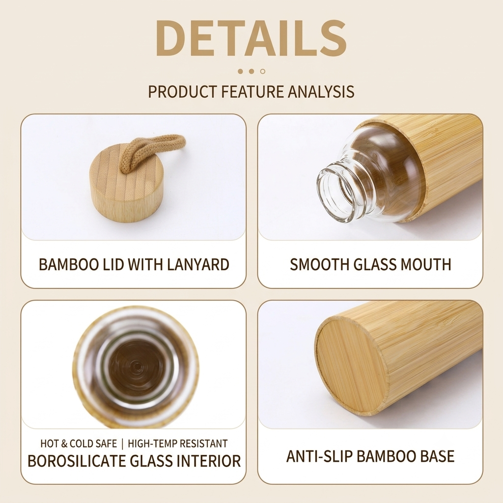 Bamboo Sleeve Borosilicate Glass Cups Wholesale