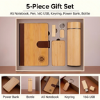 CustomBambooInsulatedWaterBottleGiftSet