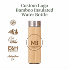 Custom Logo Bamboo Insulated Water Bottle