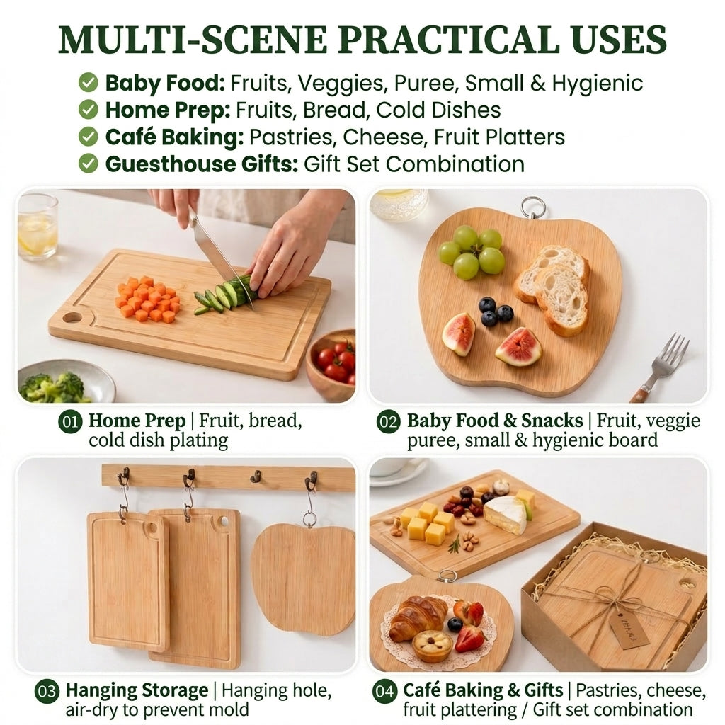 WholesaleMulti-ShapeBambooBabyFoodCuttingBoards
