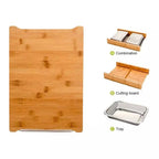 Bamboo Chopping Board With Collection Trays Wholesale - Kunknot